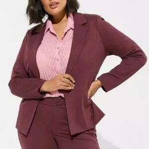 Torrid Chelsea Studio Luxe Ponte Blazer In Sassafras Women's Plus Size 3X